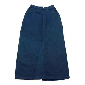 Vintage Womens Size 7 High Waisted Dark Wash Denim Maxi Pencil Skirt Boho Modest